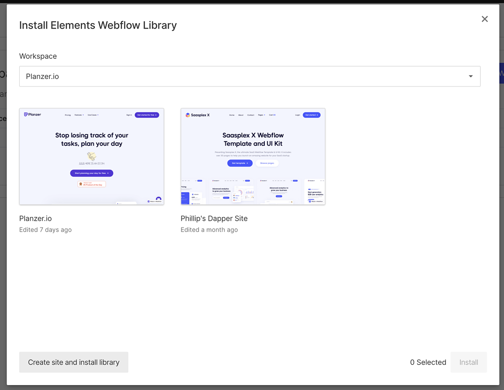 choose webflow website component library