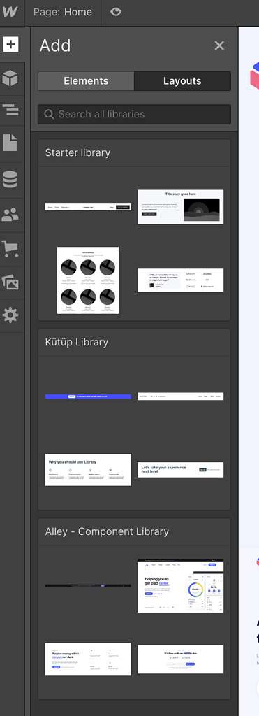 webflow component library overview