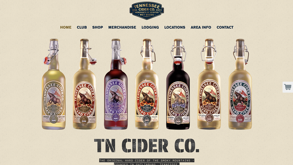 12. TN Ciders A Super Simple Website Information Packed